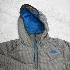 The North Face 550 Mens S Goose Down Snow Jacket Coat Gray Check Puffer Powder